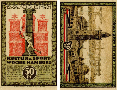 фото Германия Нотгельд  50 пфеннигов  1921 F-VF Гамбург