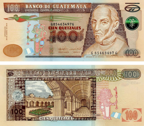 фото Гватемала 100 кетсалей 2015 UNC (P126)