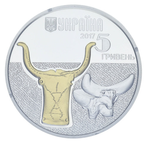 фото Украина 5 гривен 2017 Серебро UNC Фауна - Тур (Ag 925, пол-унции, 15,55 грамм)