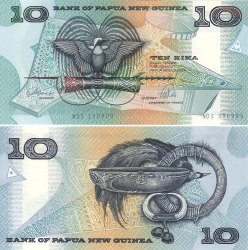 фото Папуа-Новая Гвинея 10 кина 1988-1998 UNC (P9)