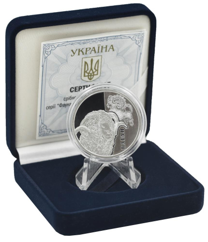 фото Украина 5 гривен 2019 Серебро UNC Баран (Ag 925, пол-унции, 15,55 грамм)