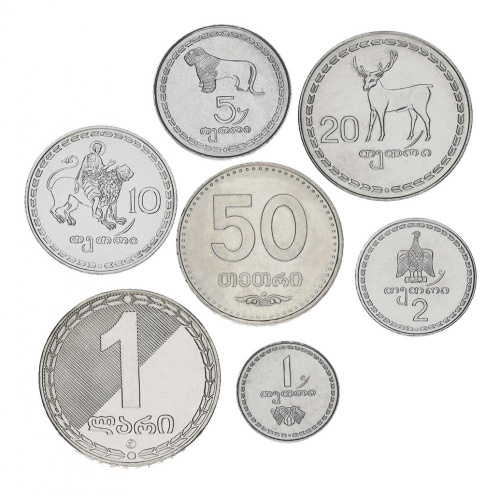 фото Грузия набор из 7 монет 1993-2009 UNC