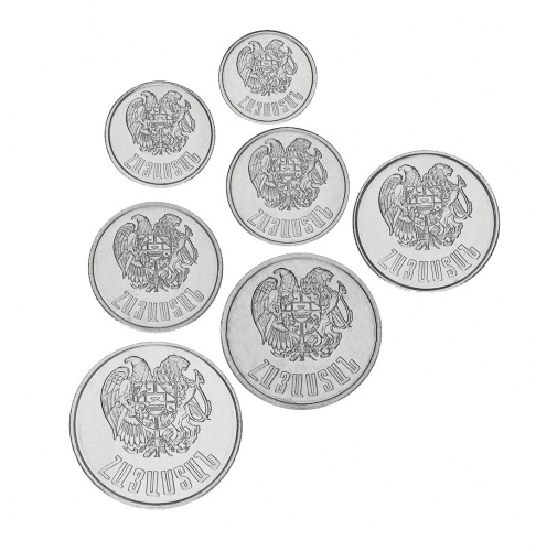фото Армения набор из 7 монет 1994 AU-UNC 10, 20, 50, лума, 1, 3, 5, 10 драм