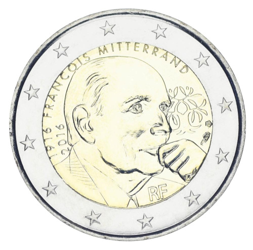 фото Франция 2 евро 2016 «Франсуа Миттеран» UNC