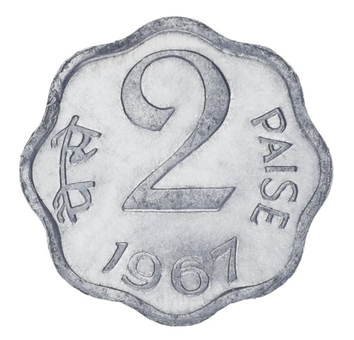 фото Индия 2 пайса 1967 F-VF
