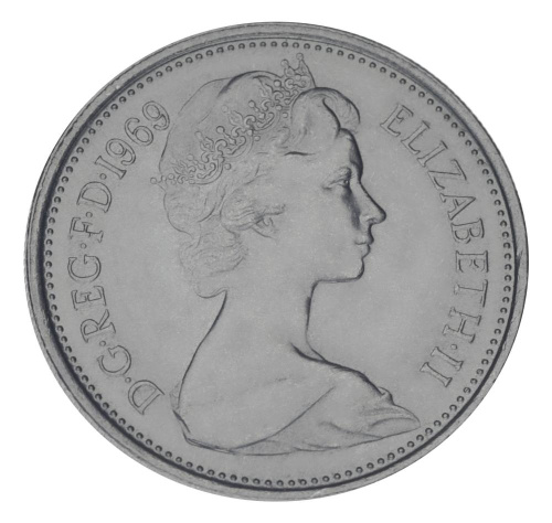 фото Великобритания 5 пенсов 1969 F-VF