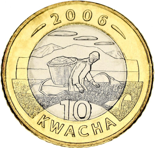 фото Малави 10 квача 1996-2006 Биметалл AU-UNC