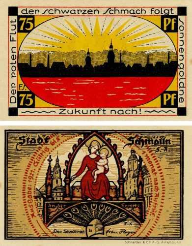 фото Германия Нотгельд  75 пфеннигов 1921 F-VF Шмёльн