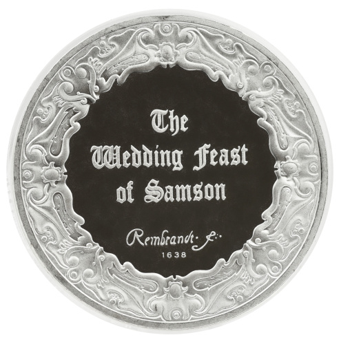 фото США Памятная медаль 1972-1976 Серебро Proof Рембрандт - Свадьба Самсона (Ag 925, 67 грамм)