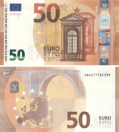 фото Италия 50 ЕВРО 2017 SB S008 Драги UNC
