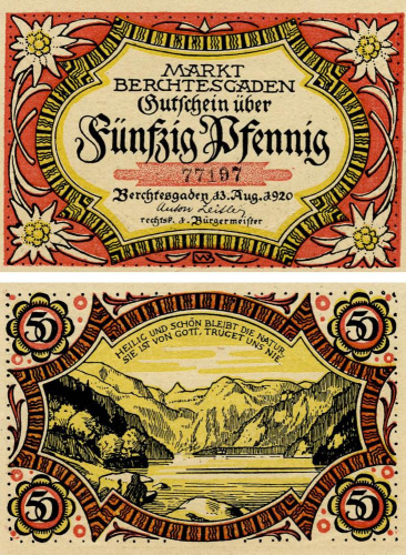 фото Германия Нотгельд  50 пфеннигов  1920 F-VF Берхтесгаден