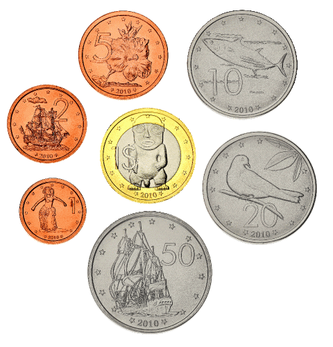 фото Острова Кука набор из 7 монет 2010 UNC 1, 2, 5, 10, 20, 50 центов, 1 доллар