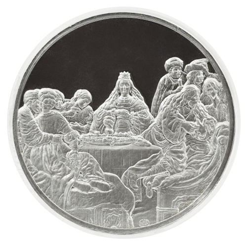 фото США Памятная медаль 1972-1976 Серебро Proof Рембрандт - Свадьба Самсона (Ag 925, 67 грамм)