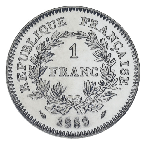 фото Франция 1 франк 1989 UNC 200 лет генеральным штатам