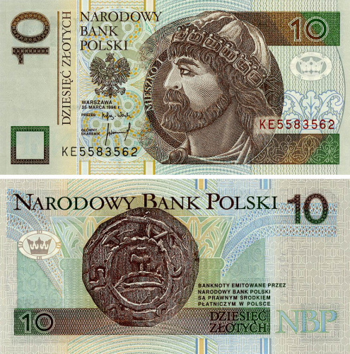 фото Польша 10 злотых 1994 UNC (P173a)