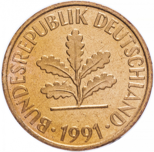 фото Германия 2 пфеннига 1991 UNC (KM#106a)