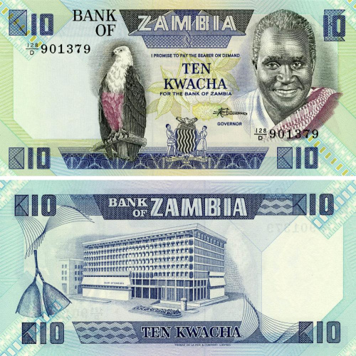 фото Замбия 10 квача 1986-1988 UNC (P26e)