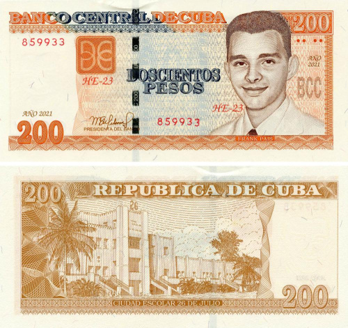 фото Куба 200 песо 2021 UNC (P130)