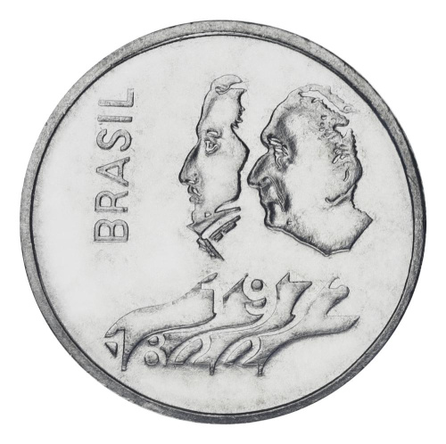 фото Бразилия 1 крузейро 1972 AU-UNC 150 лет Декларации независимости