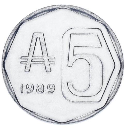 фото Аргентина 5 аустралей 1989 VF-AU