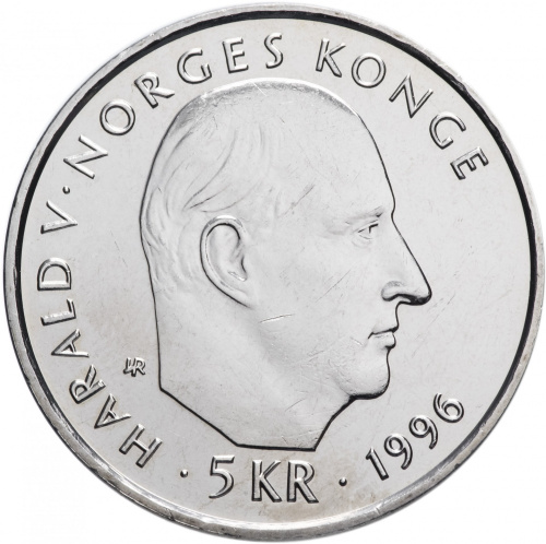фото Норвегия 5 крон 1996 UNC (KM#459)