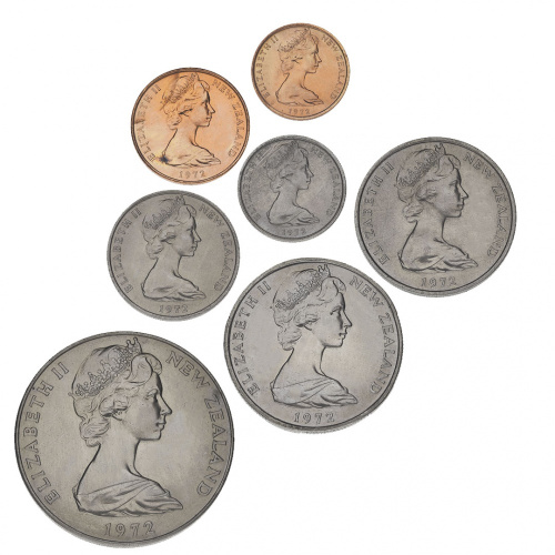 фото Новая Зеландия набор из 7 монет 1972 VF-AU 1, 2, 5, 10, 20, 50 центов, 1 доллар
