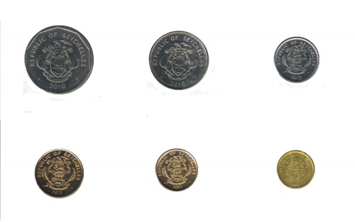 фото Сейшельские острова набор из 6 монет 2004-2012 UNC 1, 5, 10, 25 центов, 1, 5 рупии