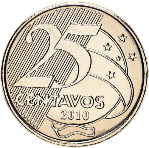 фото Бразилия 25 сентаво 2010 UNC