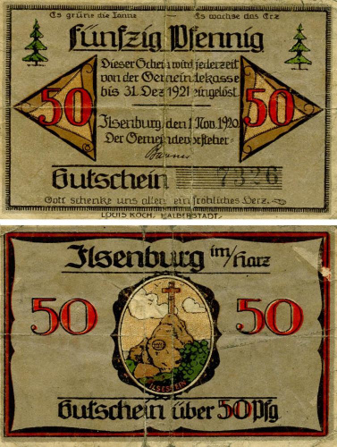 фото Германия Нотгельд  50 пфеннигов 1920 F-VF Ильзенбург