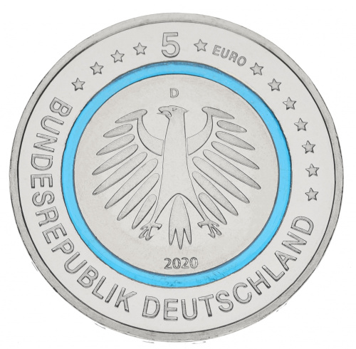 фото Германия 5 евро 2020 UNC D Субполярная зона