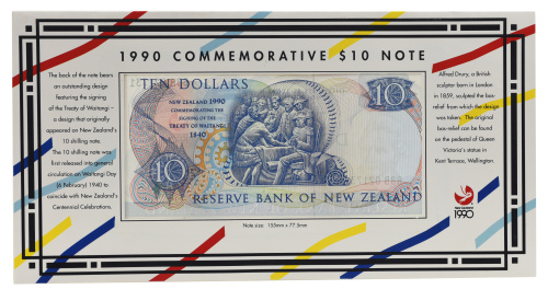 фото Новая Зеландия 10 долларов 1990 UNC Памятная (P176)