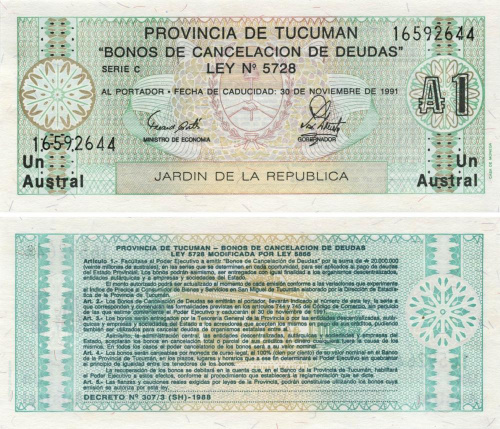 фото Аргентина 1 австрал 1991 UNC Tucuman (PS2711)