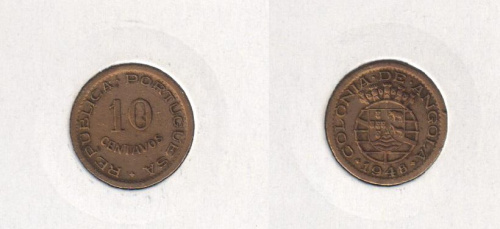 фото Ангола 10 сентаво 1948 VF (KM#70)