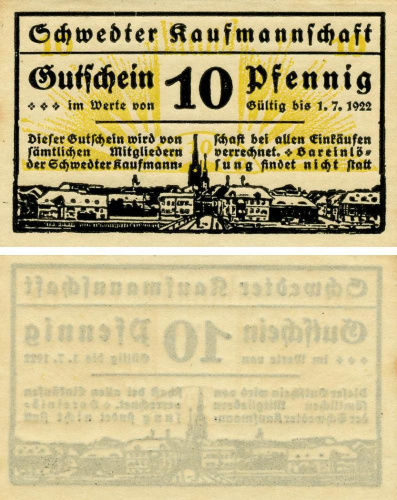 фото Германия Нотгельд  10 пфеннигов 1922 F-VF Рауманнхафт