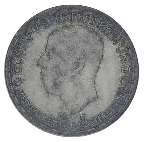 фото Швеция 1 крона 1948 Серебро F-VF (Ag 400, 7 грамм)