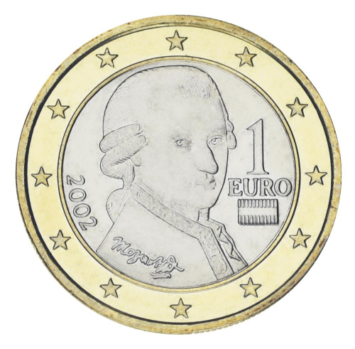 фото Австрия 1 евро 2002 Биметалл UNC