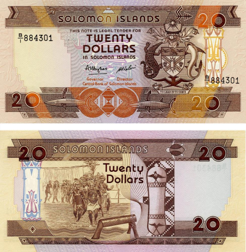 фото Соломоновы острова 20 долларов 1986 UNC (P16)