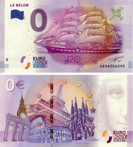 фото Франция 0 ЕВРО 2016 UNC Парусник Судно Белем