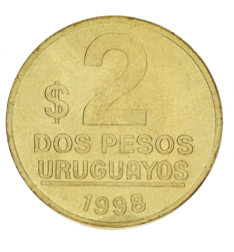 фото Уругвай 2 песо 1998 UNC