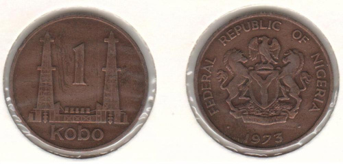 фото Нигерия 1 кобо 1973 VF (KM#8.1)