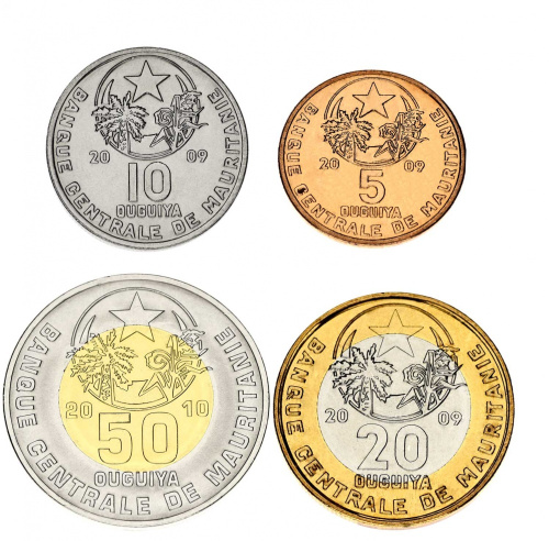 фото Мавритания набор из 4 монет 2009-2010 AU-UNC 5, 10, 20, 50 угий