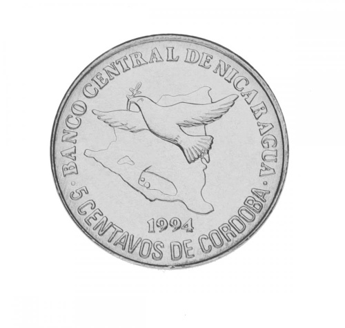 фото Никарагуа 5 сентаво 1994 AU-UNC Птица - Голубь