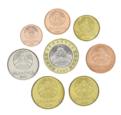 фото Беларусь набор из 8 монет 2009 (2016) UNC 1, 2, 5, 10, 20, 50 копеек, 1, 2 рубля