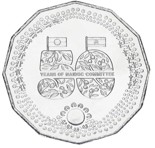 фото Австралия 50 центов 2024 UNC 50 лет Национальному комитету по празднованию дня аборигенов и островитян