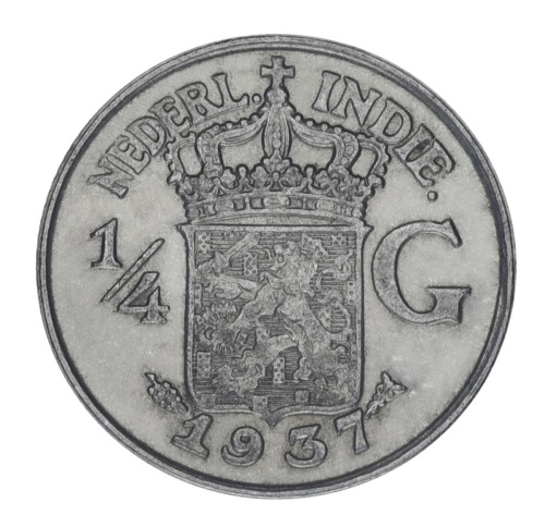 фото Нидерландская Индия 1/4 гульдена 1937 F-VF (Ag 720, 3,18 грамм)