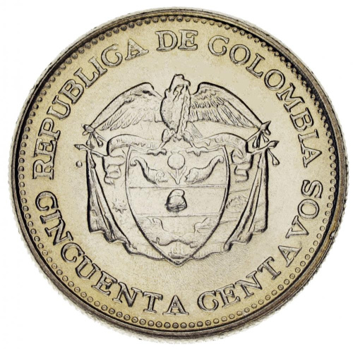 фото Колумбия 50 сентаво 1966 AU-UNC