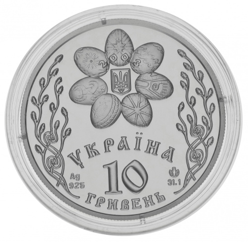 фото Украина 10 гривен 2003 Серебро Proof Праздник Пасхи (Ag 925, унция, 31.1 грамм)