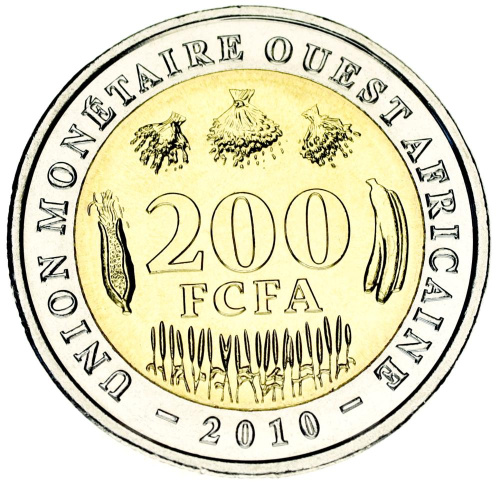 фото Западная Африка 200 франков 2010 Биметалл UNC
