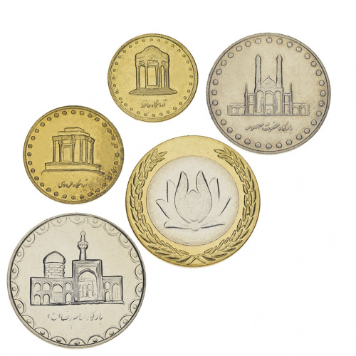 фото Иран набор из 5 монет UNC 5, 10, 50, 100, 250 риалов