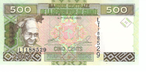 фото Гвинея 500 франков 1960 UNC
